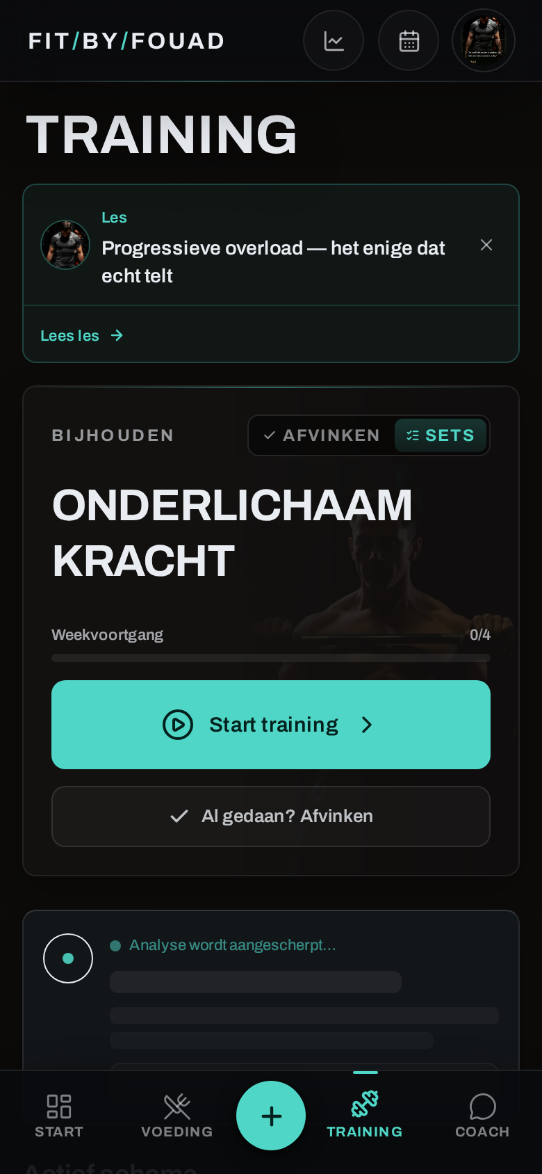Training in de Fit By Fouad app